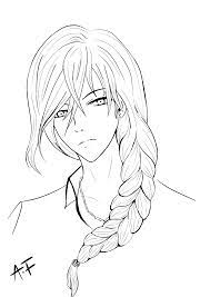 This hairstyle works for both men or women. Long Haired Guy Anne Fullbuster Illustrations Art Street
