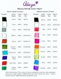 Sakura Gelly Roll Glaze 3d Pens Colour Chart