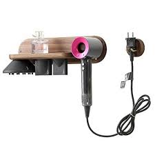 Ideko Support Mural Pour Dyson Supersonic Support Seche Cheveux Mural Pour Dyson Support En Bois Brun