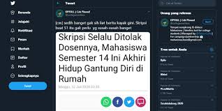 Apalagi, orang yang menderita depresi pada umumnya tidak dapat menikmati hidup dan merasakan. Viral Soal Kasus Bunuh Diri Mahasiswa Karena Skripsinya Kerap Ditolak Dosen Ini Analisis Pengamat Pendidikan Halaman All Kompas Com