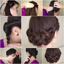 Brides with long hair have a lot of options for their wedding hairstyles, but non are more versatile than the classic updo. Diy Simple Twisted Hair Updo Hairstyle For Mid Long Hair