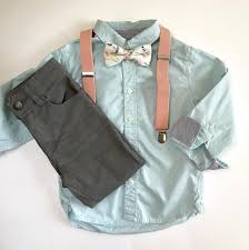 Mini Swag Textiles Blush Pink Boys Bow Tie And Suspenders