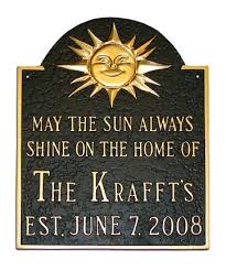 Home Established Plaque With Sun Theme Wall Address Plaque House Address Sign Plaque