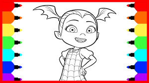 You can choose your favorite character in the game, then find your like color to draw, you can paint every color you want. How To Draw Color Vampirina Coloring Activity For Kids Preschoolers Coloring Page Coloring Book Youtube