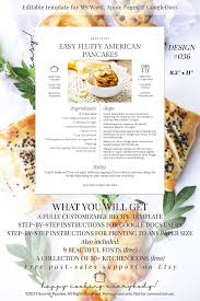 Editable Recipe Template 8 5 X 11 Design 036 Recipe Binder Printable Cookbook Template Printable Cookbook Kitchen Printables Recipe Template Cookbook Template Recipe Organization