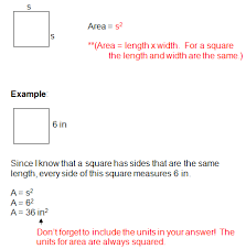 Formula For Area Of A Square Area Formula Algebra Formulas Algebra Problems
