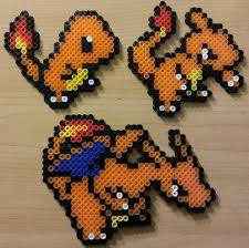 Salameche Reptincel Et Dracaufeu Tout En Un Perler Beads Hama Beads Perler