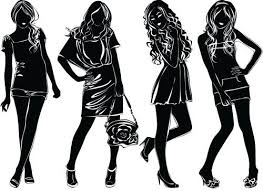 Black And White Fashion Woman Clipart Silhouette Women Tumblr Woman Silhouette Clipart Black And White Princess Silhouette