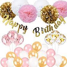 Check spelling or type a new query. Amazon Com Birthday Decoration Happy Birthday Banner Tissue Flower Confetti Balloons For 16th 18th 21st 30th 50th 60th Birthday Party Decoration For Women Girls Home Kitchen
