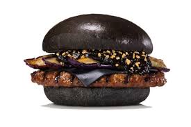 The Gloomy Black Burgers Are Coming To The Us For Halloween Black Burger Food Red Burger