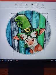 St Patrick's Day Cow Wreath Sign