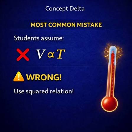 90% students make this mistake in RMS Velocity 😳 Most assume 👉 V ∝ T But  exam always tests the squared relation 🔥 Remember this: 👉 V² ∝ T This  concept is