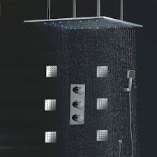 Fontana Large Ceiling Rain Shower Head Set With Shower Body Sprays