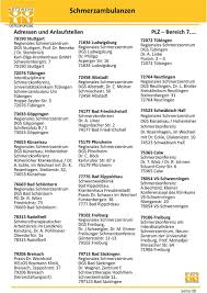 schmerzambulanzen adressen und anlaufstellen plz bereich pdf free download
