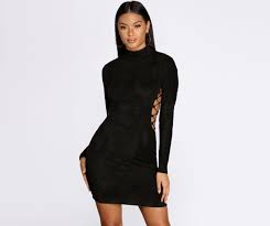 Lace Up Suede Mini Dress Windsor
