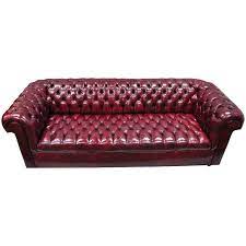 Messes are quite obvious to clean and you may disinfect the desk. Large Oxblood Burgundy Red Leather Button Tufted Chesterfield Sofa For Sale At 1stdibs
