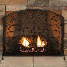leaves single panel fireplace screen fireplace fireplace accessories fireplace screen