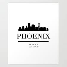 Black And White Skyline Images Phoenix Arizona Black Silhouette Skyline Art Skyline Art City Skyline Art Black Silhouette
