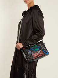 Balenciaga Leather Classic City S Bag Graffiti In Black Green Black Lyst