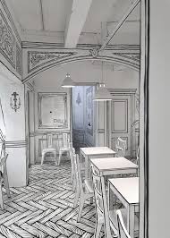 Black And White Restaurant Interior This Korean Cafe Looks Like A Black And White Illustration In 2020 White Interior Design Restaurant Cafe Interior Design Restaurant Interior Design