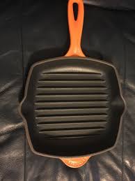 Le Creuset Square Skillet Grill Pan 20 Flame Orange Made In France Cast Iron Bakeware Grill Pan Grilling