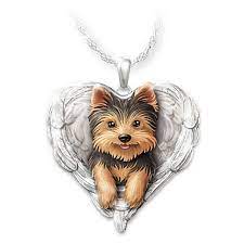 Yorkies Are Angels Heart Shaped Pendant Necklace Heart Shaped Pendant Necklace Yorkie Angel Pendant Necklace