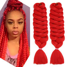 Red, pink, green, brown, beige, blue, orange, black, purple, yellow. Amazon Com 2 Pack Jumbo Braid Red Braiding Hair Extensions Afro Box Braids Crochet Hair Synthetic Fiber Hair 165g Pack 84inch 2pack Red Beauty