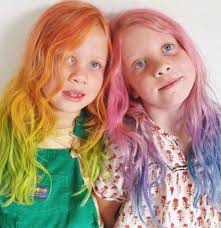 Little Girls Orange Yellow Green Purple Blue Dyed Rainbow Hair Color Combo Missingfillmore Capelli