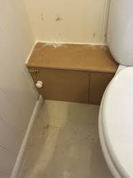Sink skirts & cabinets can hide bathroom pipes if you have a laundry room or bathroom with the type of sink or types of toilets that doesn't have cabinetry under it, then you likely also have plumbing pipes and valves showing. Cover Up For Pipes Behind The Toilet With Access For Water Stop Valve By Woodpecker Joinery Services Hidden Toilet Downstairs Toilet Basement Toilet Pump