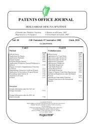This website is designed only to buy patents and sell patents online. Patents Office Journal Irish Patents Office