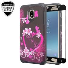 Press materials for the samsung galaxy j7 plus have leaked online, giving us a look at what could be samsung's second dual camera smartphone. For Tracfone For Samsung Galaxy J7 Crown S767vl Case Case W Tempered Glass Hybrid Shockproof Drop Protection Impact Rugged Heavy Duty Dual Layer Armor Case Hot Pink Heart Walmart Com