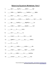 This is the type of method that is used to balanced equations that have oxygen on both sides. 49 Balancing Chemical Equations Worksheets With Answers