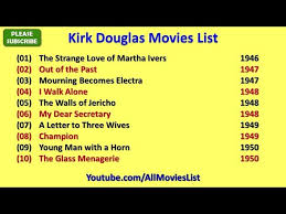 This biography provides detailed information about his childhood, life he has acted in a large number of movies including serious works, thrillers, westerns and comedies. Kirk Douglas Movies List Youtube