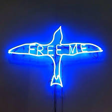 Free Me Blue Lights Neon Art Neon Nights Neon