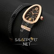 Bvlgari Serpenti Siyah Ceramik Kasa Gold Bezel Replika Saatler
