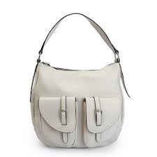Bolso oval grande bertha blanco crudo