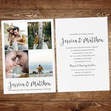 Photo Wedding Invitation Wedding Invitations With Photo Collage I Wedding Invitations With Pictures Simple Wedding Invitations Floral Wedding Invitation Card