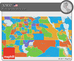 free political 3d map of zip code 32832