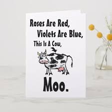 Funny Cow Poem Birthday Card Zazzle Com Funny Birthday Cards Birthday Card Puns Dad Birthday Card