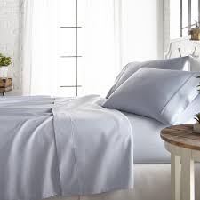 100 Cotton 300 Thread Count Elegance And Durability Light Blue Sateen Sheet Set