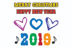 Download Merry Christmas Happy New Year 2019 15 Elements Graphic By Bluestar Creatives Creative Fabrica SVG Cut Files