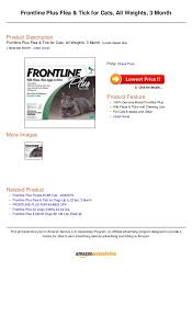 Frontline Plus Flea Tick For Cats All Weights 3 Month