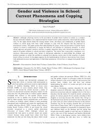 Pdf Gender And Violence In School Current Phenomena And Copping Strategies
