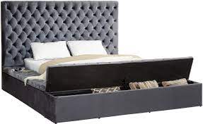 Features four (4) storage drawers. Geralyn Queen Tufted Upholstered Storage Platform Bed King Storage Bed Upholstered Bed Frame Storage Bed Queen