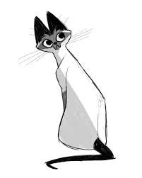 Black And White Siamese Cat Drawing 679 Siamese Sketch Cat Drawing Cat Art Illustration Warrior Cats Art