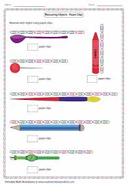 Measuring Length Of The Objects With Paper Clips Measurement Worksheets Measurement Kindergarten Math Measurement