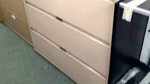 Before you remove drawers you should remove any paperwork or items in the filing cabinet to both avoid dropping anything and reduce the weight of the drawer. 42 Steelcase Five Drawer Lateral File Cabinet Youtube