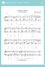 Jeopardy Theme By Merv Griffin Piano Sheet Music Advanced Level Piano Notes Songs Sheet Music Piano Sheet Music