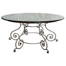 1stdibs Round Glass Top Dining Table With Attractive Wrought Iron Base Dining Table Round Glass Table Top Wrought Iron Dining Table