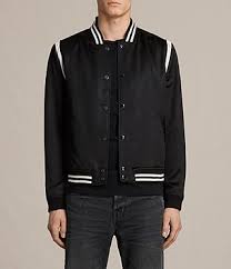 Black And White Satin Bomber Jacket Allsaints Stanson Suede Bomber Jacket In Black White Modesens Varsity Bomber Jacket Bomber Jacket Men Satin Bomber Jacket